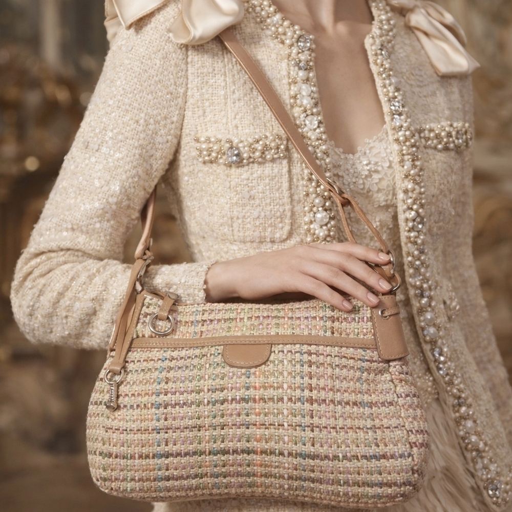 Vintage Classic FOSSIL 75083 Woven Leather Shoulder Bag